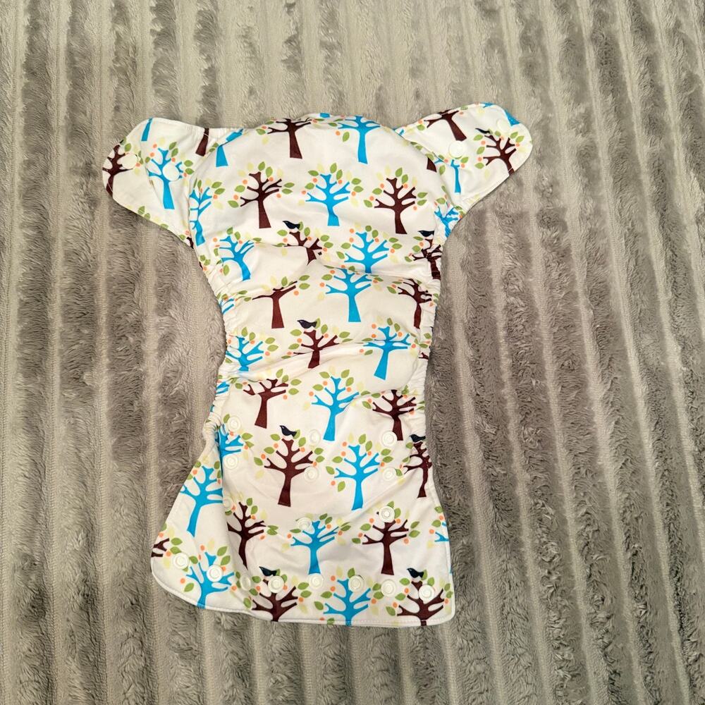 Thirsties Size‎ Two All-in-One Cloth Diaper - Tree Print - EUC